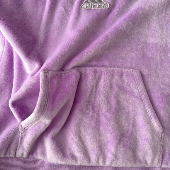 Adidas Purple Sweatshirt Hoodie Soft Fleece - Picture 6 of 7
